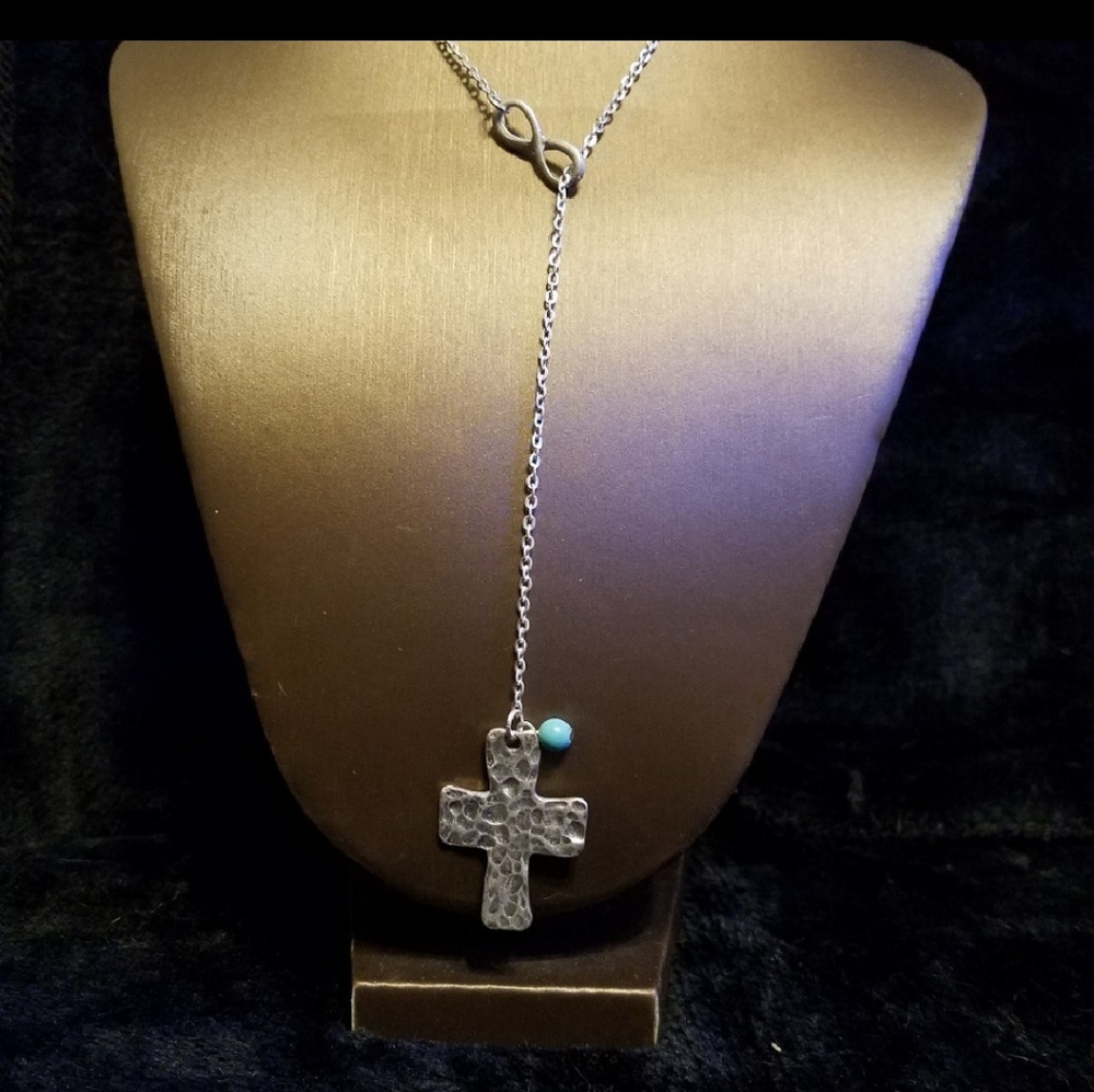 Silver infinity cross chocker necklace,Religious